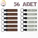 MiaWiki Firmaya Özel Deri Anahtarlık 56'lı Set, Standart, MH-KAN9011X56, Açık Kahve & Beyaz, üniseks-yetişkin