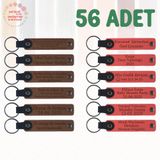 MiaWiki Firmaya Özel Deri Anahtarlık 56'lı Set, Standart, MH-KAN9018X56, Açık Kahve & Nar Çiçeği, üniseks-yetişkin