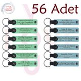 MiaWiki Firmaya Özel Deri Anahtarlık 56'lı Set, Standart, MH-KAN9027X56, Açık Yeşil & Gök Mavi, üniseks-yetişkin