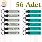 MiaWiki Firmaya Özel Deri Anahtarlık 56'lı Set, Standart, MH-KAN9041X56, Beyaz & Koyu Turkuaz, üniseks-yetişkin
