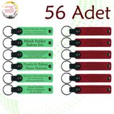 MiaWiki Firmaya Özel Deri Anahtarlık 56'lı Set, Standart, MH-KAN9055X56, Fıstık Yeşili & Kırmızı, üniseks-yetişkin