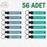 MiaWiki Firmaya Özel Deri Anahtarlık 56'lı Set, Standart, MH-KAN9073X56, Gök Mavi & Turkuaz, üniseks-yetişkin