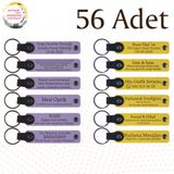 MiaWiki Firmaya Özel Deri Anahtarlık 56'lı Set, Standart, MH-KAN9115X56, Mor Menekşe & Sarı, üniseks-yetişkin