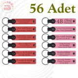 MiaWiki Firmaya Özel Deri Anahtarlık 56'lı Set, Standart, MH-KAN9119X56, Nar Çiçeği & Pembe, üniseks-yetişkin