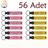 MiaWiki Firmaya Özel Deri Anahtarlık 56'lı Set, Standart, MH-KAN9126X56, Pembe & Sarı, üniseks-yetişkin