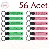MiaWiki Firmaya Özgü Yazılı Deri Anahtarlık 56'lı Set, Standart, MH-KAN9058X56, Fıstık Yeşili & Pembe, üniseks-yetişkin