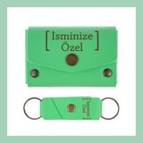 Miawiki Fıstık Yeşil, Adınıza Özel Kişisel Cüzdan ve Anahtarlık Seti, Şık lik Takım, Mükemmel Sürpriz - Fıstık Yeşili