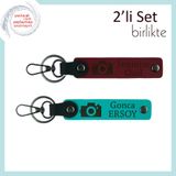 MiaWiki Fotoğraf Makinesi Temalı İsme Özel Anahtarlık, Tek Ebat, MH-KAN-39673x2, bordo-koyu turkuaz, üniseks-yetişkin
