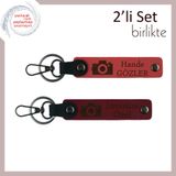 MiaWiki Fotoğrafçıya Romantik Armağan Anahtarlık Seti, Standart, MH-KAN-39813x2, nar çiçeği-bordo, üniseks-yetişkin