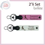 MiaWiki Futbol Figürlü İsim Yazılabilir Deri Anahtarlık, Tek Ebat, MH-KAN-39506x2, pembe-beyaz, üniseks-yetişkin