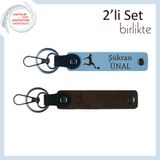 MiaWiki Futbol Figürlü İsme Özel Anahtarlık 2'li Set, Tek Ebat, MH-KAN-39384x2, gök mavi-koyu kahve, üniseks-yetişkin