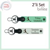 MiaWiki Futbol Figürlü İsme Özel Anahtarlık Seti, Tek Ebat, MH-KAN-39308x2, açık yeşil-beyaz, erkek-çocuk