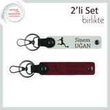 MiaWiki Futbol Figürlü İsme Özel Anahtarlık Seti, Tek Ebat, MH-KAN-39327x2, beyaz-bordo, erkek-çocuk