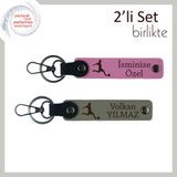 MiaWiki Futbol Figürlü İsme Özel Anahtarlık Takımı, Tek Ebat, MH-KAN-39512x2, pembe-kül gri, erkek-çocuk