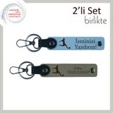 MiaWiki Futbol Figürlü Kişisel Yazı Eklenebilir Anahtarlık, Standart, MH-KAN-39386x2, gök mavi-kül gri, üniseks-yetişkin