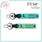 MiaWiki Futbol Figürlü Yazı Eklenebilir Anahtarlık, Standart, MH-KAN-39577x2, turkuaz-açık yeşil, erkek