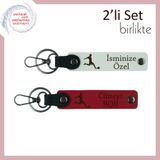 MiaWiki Futbol Temalı İsme Özel 2'li Anahtarlık Seti, Standart, MH-KAN-39333x2, beyaz-kırmızı, üniseks-yetişkin