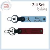 MiaWiki Futbol Temalı İsme Özel 2'li Anahtarlık Seti, Standart, MH-KAN-39381x2, gök mavi-bordo, üniseks-yetişkin