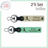 MiaWiki Futbol Temalı İsme Özel 2'li Anahtarlık Seti, Standart, MH-KAN-39559x2, sütlü kahve-açık yeşil, üniseks-yetişkin