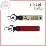 MiaWiki Futbol Temalı İsme Özel 2'li Anahtarlık Seti, Standart, MH-KAN-39567x2, sütlü kahve-kırmızı, erkek
