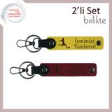 MiaWiki Futbol Temalı İsme Özel 2'li Deri Anahtarlık, Standart, MH-KAN-39543x2, sarı-bordo, üniseks-yetişkin