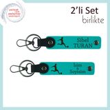 MiaWiki Futbol Temalı İsme Özel Anahtarlık Seti, Standart, MH-KAN-39421x2, koyu turkuaz-koyu turkuaz, üniseks-yetişkin