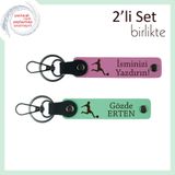 MiaWiki Futbol Toplu İsme Özel 2'li Anahtarlık Seti, Tek Ebat, MH-KAN-39505x2, pembe-açık yeşil, üniseks-yetişkin