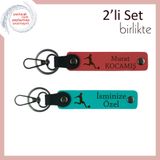 MiaWiki Futbolcu Figürlü Sporcu Hediyesi Anahtarlık Set, Tek Ebat, MH-KAN-39493x2, nar çiçeği-koyu turkuaz, üniseks-yetişkin