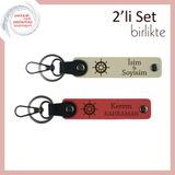 MiaWiki Gemi Temalı Anahtarlık Seti, Standart, MH-KAN-36674x2, sütlü kahve-nar çiçeği, üniseks-yetişkin