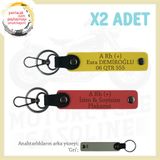 MiaWiki Hediye Deri x2 Anahtarlık Bikerlar İçin, Standart, MH-KAN-MT-5982x2, Nar Çiçeği-Sarı-gri, üniseks-yetişkin