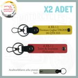 MiaWiki Hediye Deri x2 Anahtarlık Bikerlar İçin, Standart, MH-KAN-MT-6982x2, Nar Çiçeği-Sarı-gri, üniseks-yetişkin