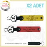 MiaWiki Hediye Deri x2 Anahtarlık Bikerlar İçin, Standart, MH-KAN-MT-8984x2, Nar Çiçeği-Sarı-siyah, üniseks-yetişkin