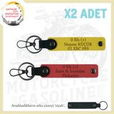 MiaWiki Hediye Deri x2 Anahtarlık Bikerlar İçin, Standart, MH-KAN-MT-9984x2, Nar Çiçeği-Sarı-siyah, üniseks-yetişkin
