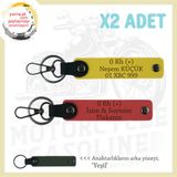 MiaWiki Hediye Deri x2 Anahtarlık Bikerlar İçin, Standart, MH-KAN-MT-9986x2, Nar Çiçeği-Sarı-yeşil, üniseks-yetişkin