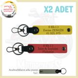 MiaWiki Hediye Deri x2 Anahtarlık Nar Çiçeği-Sarı-Gr, Standart, MH-KAN-MT-10982x2, Nar Çiçeği-Sarı-gri, üniseks-yetişkin