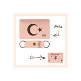 MiaWiki Hediyelik Anı Yavru Ağzı Ayyıldız Desenli İsme Özel Cüzdan ve Anahtarlık Set, Tek Ebat, MH-KCA5740, üniseks-yetişkin