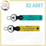 MiaWiki Hız Severlere Özel İsim Plaka Kan Grubu Anahtarlık, Standart, MH-KAN-MT-4655x2, Koyu Turkuaz-Sarı, üniseks-yetişkin