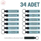MiaWiki Hoş Geldin Bebek Mesajlı Anahtarlık 34'lü Set, Standart, MH-KAN8517X34, Gök Mavi & Siyah, üniseks-yetişkin