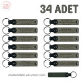 MiaWiki Hoş Geldin Bebek Mesajlı Anahtarlık 34'lü Set, Standart, MH-KAN8518X34, Kül Gri & Yeşil, üniseks-bebek