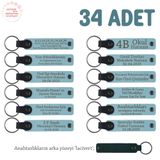 MiaWiki Hoş Geldin Bebek Mesajlı Anahtarlık 34'lü Set, Standart, MH-KAN8539X34, Gök Mavi & Lacivert, üniseks-bebek