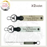 MiaWiki İsim Plaka Kan Grubu Anahtarlık Motosiklet, Standart, MH-KAN-MT-10513x2, Beyaz-Sütlü Kahve-gri, üniseks-yetişkin