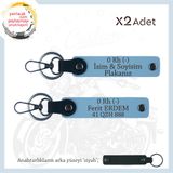 MiaWiki İsim Plaka Kan Grubu Anahtarlık Takımı, Standart, MH-KAN-MT-10562x2, Gök Mavi-siyah, üniseks-yetişkin