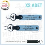 MiaWiki İsim Plaka Kan Grubu Anahtarlık Takımı, Standart, MH-KAN-MT-9562x2, Gök Mavi-siyah, üniseks-yetişkin