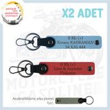 MiaWiki İsim Plaka Kan Grubu Kişiye Özel Anahtarlık Set, Standart, MH-KAN-MT-9941x2, Nar Çiçeği-Gök Mavi-gri, üniseks-yetişkin