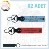 MiaWiki İsim Plaka Kan Grubu Kişiye Özel Anahtarlık Set, Standart, MH-KAN-MT-9942x2, Nar Çiçeği-Gök Mavi-lacivert, üniseks-yetişkin