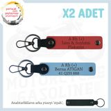 MiaWiki İsim Plaka Kan Grubu Kişiye Özel Anahtarlık Set, Tek Ebat, MH-KAN-MT-5943x2, Nar Çiçeği-Gök Mavi-siyah, üniseks-yetişkin