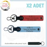 MiaWiki İsim Plaka Kan Grubu Kişiye Özel Anahtarlık Set, Tek Ebat, MH-KAN-MT-6943x2, Nar Çiçeği-Gök Mavi-siyah, üniseks-yetişkin