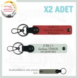 MiaWiki İsim Plaka ve 0 Rh (-) Kan Grubu Anahtarlık Set, Standart, MH-KAN-MT-10925x2, Nar Çiçeği-Beyaz-gri, üniseks-yetişkin