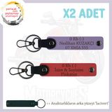 MiaWiki İsim Plaka ve 0 Rh (-) Kan Grubu Anahtarlık Set, Standart, MH-KAN-MT-10968x2, Nar Çiçeği-Mor Menekşe-lacivert, üniseks-yetişkin