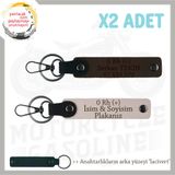 MiaWiki İsim Plaka ve 0 Rh (+) Kan Grubu Anahtarlık, Standart, MH-KAN-MT-10067x2, Pudra-Koyu Kahve-lacivert, üniseks-yetişkin